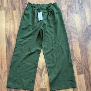 NWT thrive societe Olive Green wide legged pants